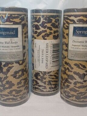Wallpaper Border SHEER LEOPARD 45 ft, 6.87" Wide by Springmaid
